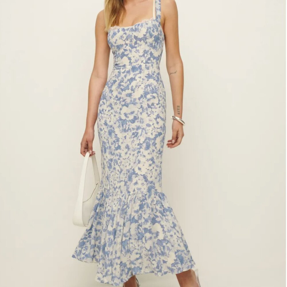 Reformation "Irisa" Dress in Larkspur, Size 8